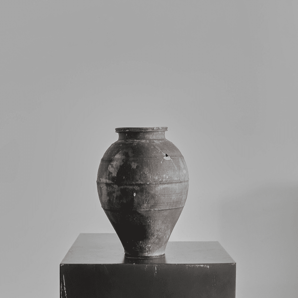 19Th C. Black Terracotta Portuguese Vessel