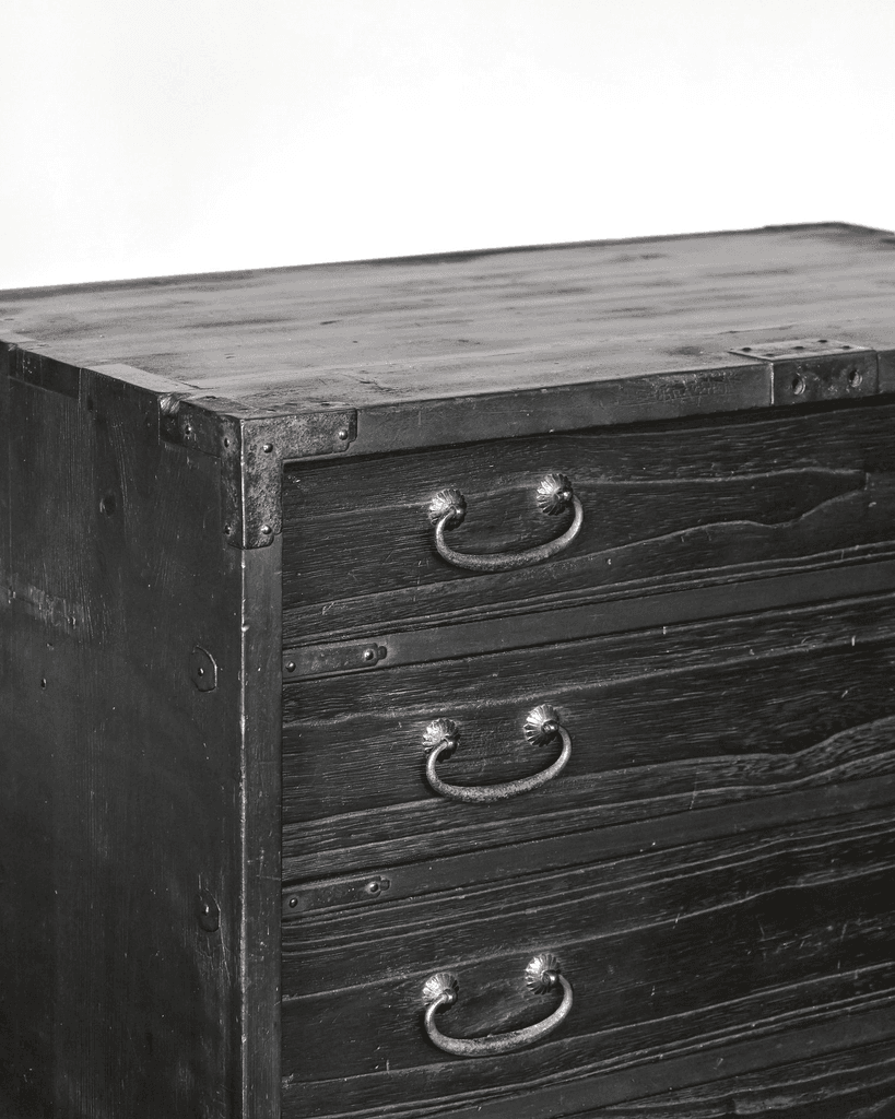 Charred Edo Period Tansu/Chest Of Drawers