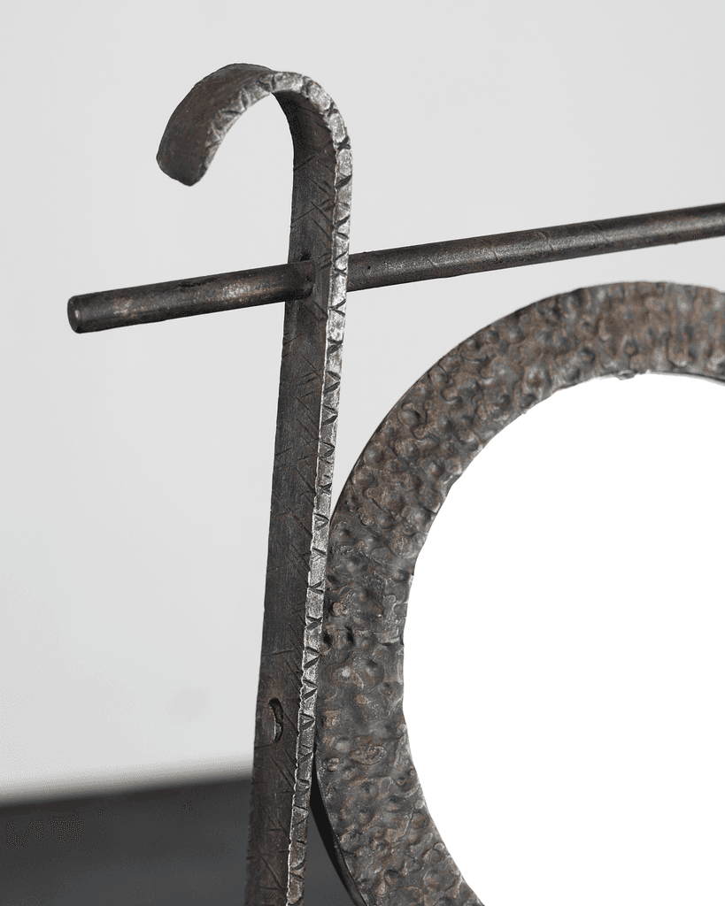 C.1950s Tooled Iron Vanity Mirror