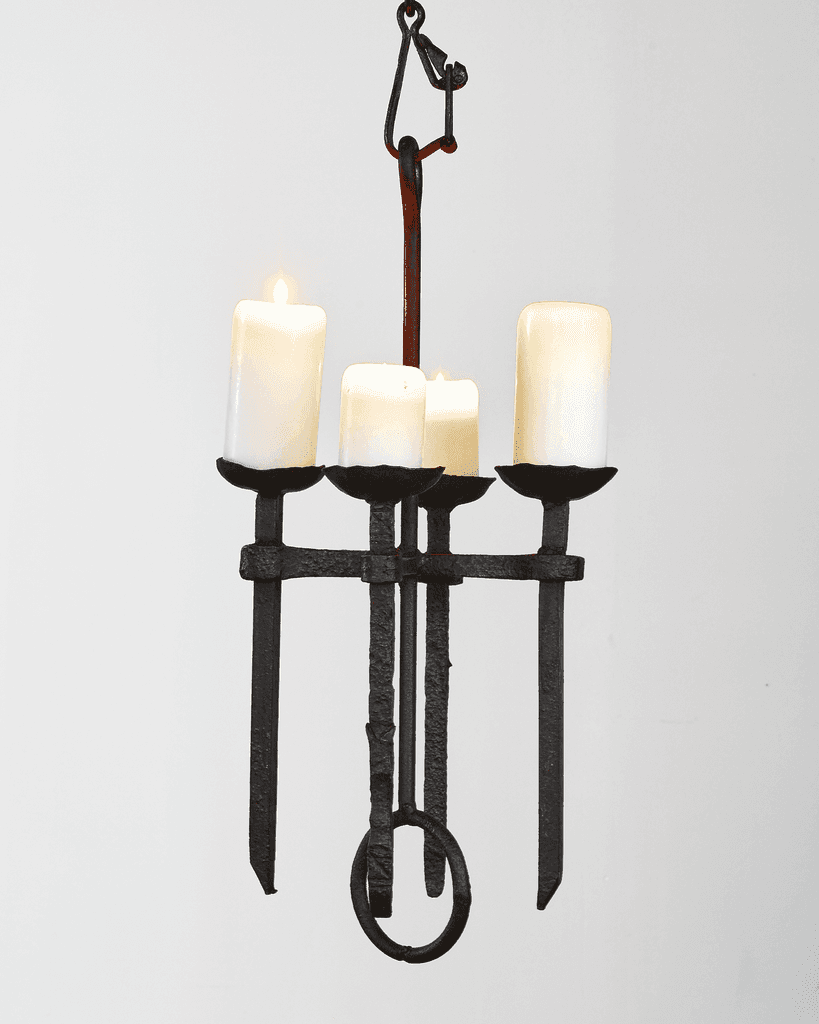 19th C. Forged Iron Candelabra