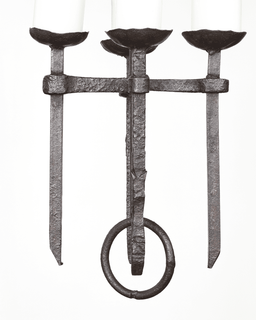 19th C. Forged Iron Candelabra