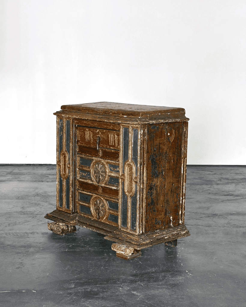 Early 18th C. Spanish Gilded & Painted Chest Of Drawers