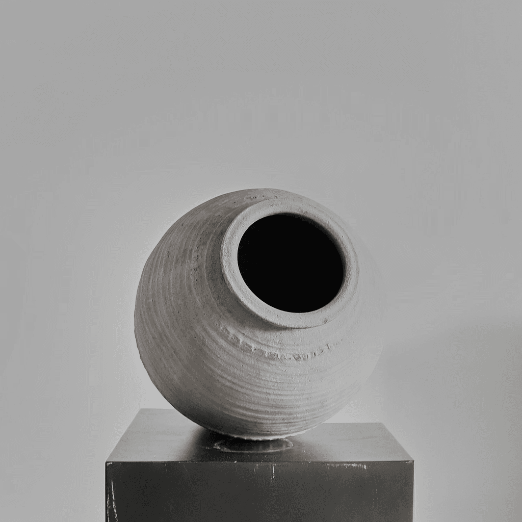 Large 19Th C. Black Terracotta Portuguese Vessel