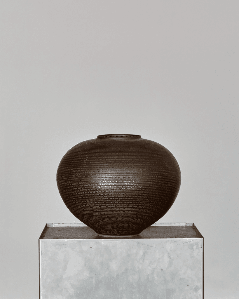 Large Textured Japanese Studio Ceramic Vessel