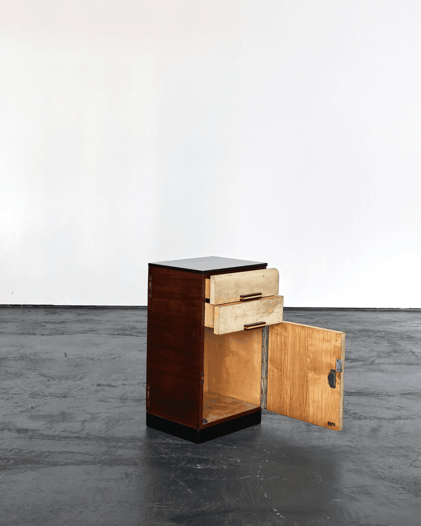 Italian Modernist C.1940s Vellum Bedside