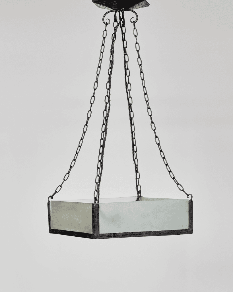 Forged Iron French Modernist Ceiling Light