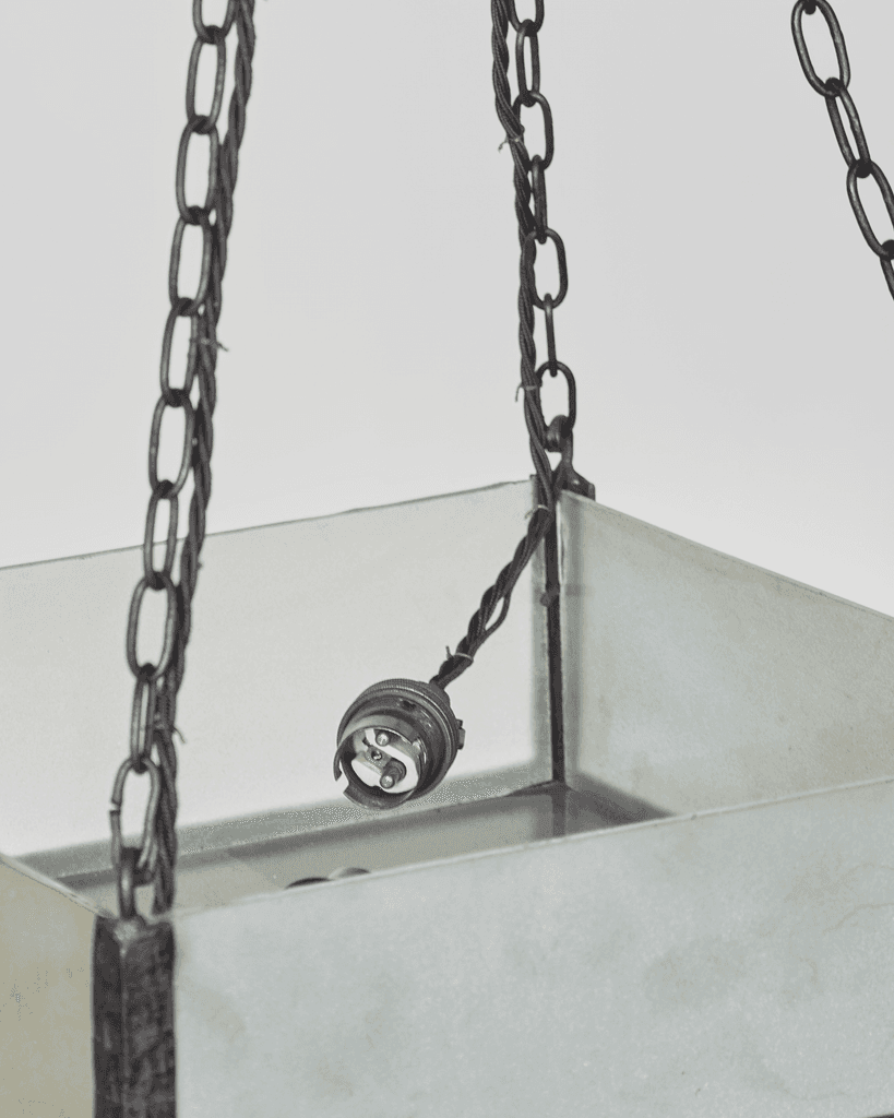 Forged Iron French Modernist Ceiling Light