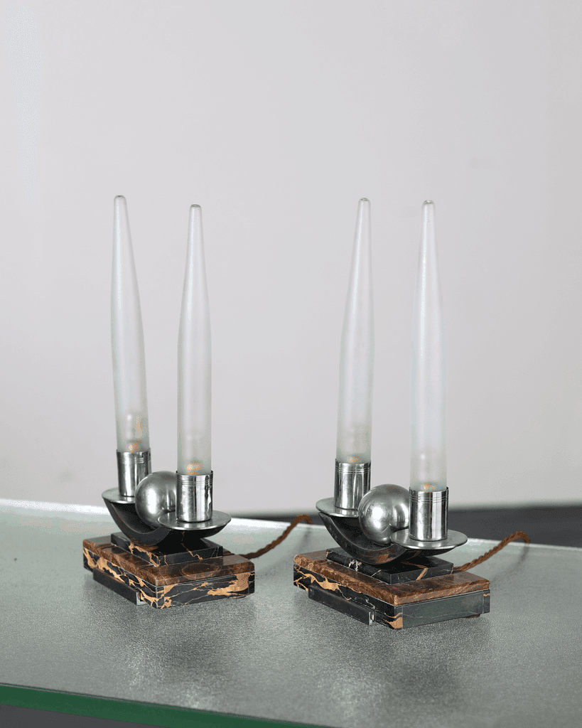 Rare Pair Of French Art Deco Table Lamps
