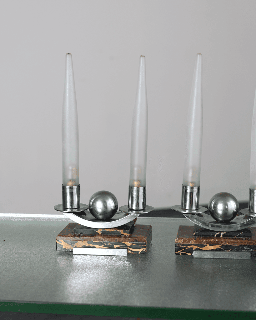 Rare Pair Of French Art Deco Table Lamps