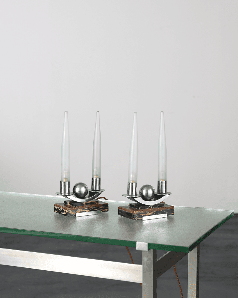 Rare Pair Of French Art Deco Table Lamps