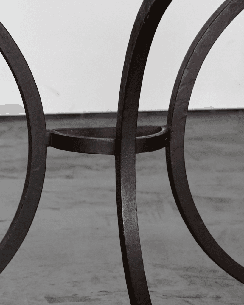 Pair Of Marble & Iron Demi Lune Spanish Console Tables