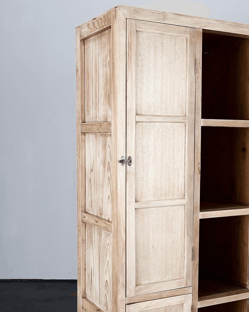 XL Japanese Taisho Period Cedar Shelving Unit