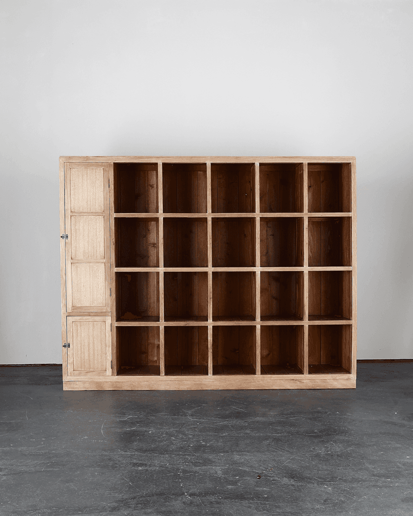 XL Japanese Taisho Period Cedar Shelving Unit
