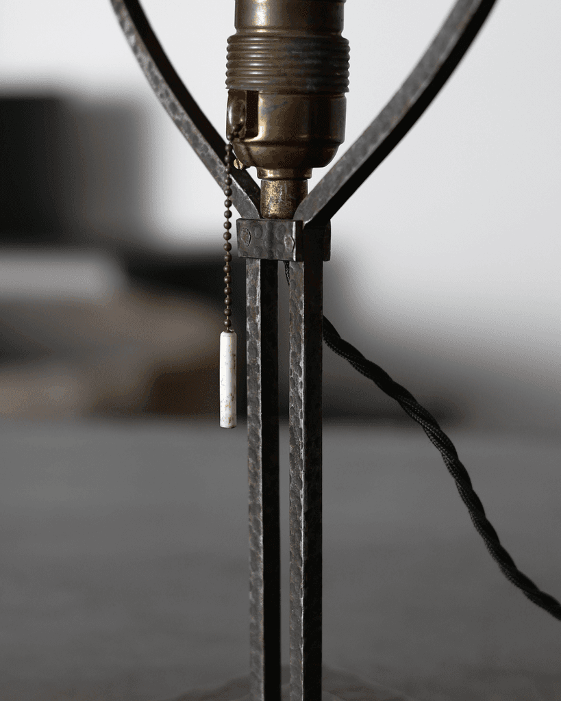 French C.1920s Tooled Iron Desk Lamp