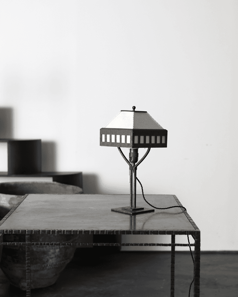 French C.1920s Tooled Iron Desk Lamp