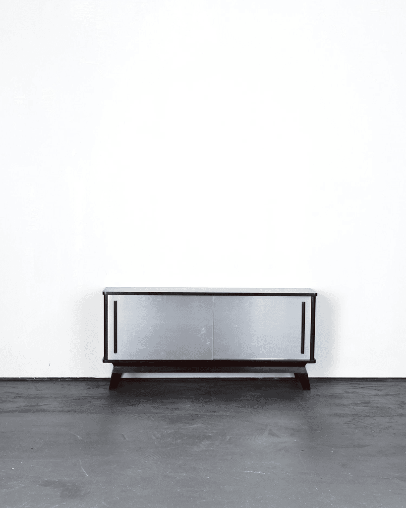 Small French C.1950s Rosewood Veneer & Aluminium Sideboard
