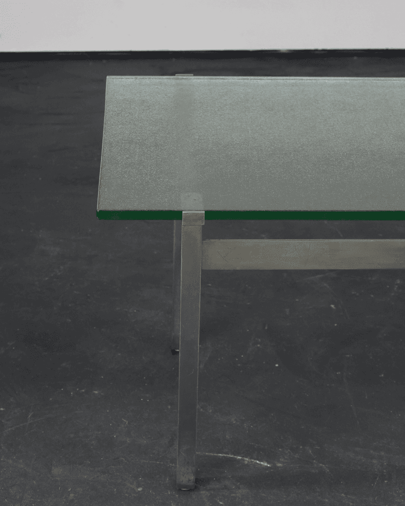 French C.1960s Nickel & Cast Glass Coffee Table