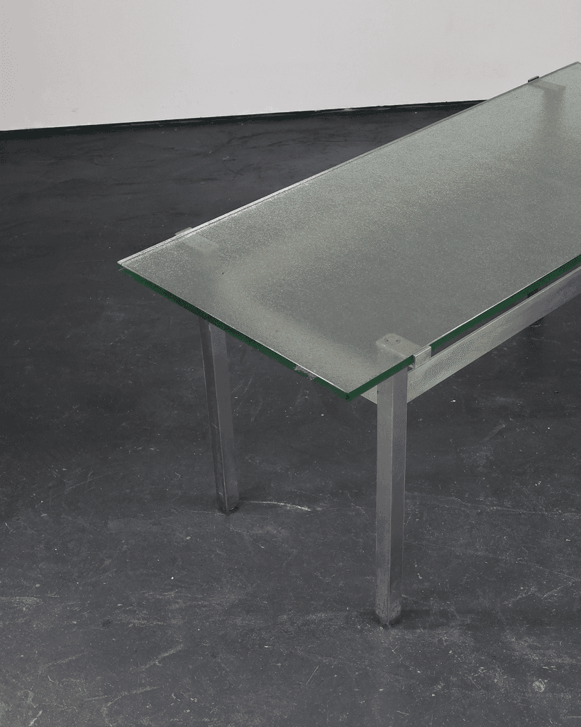 French C.1960s Nickel & Cast Glass Coffee Table