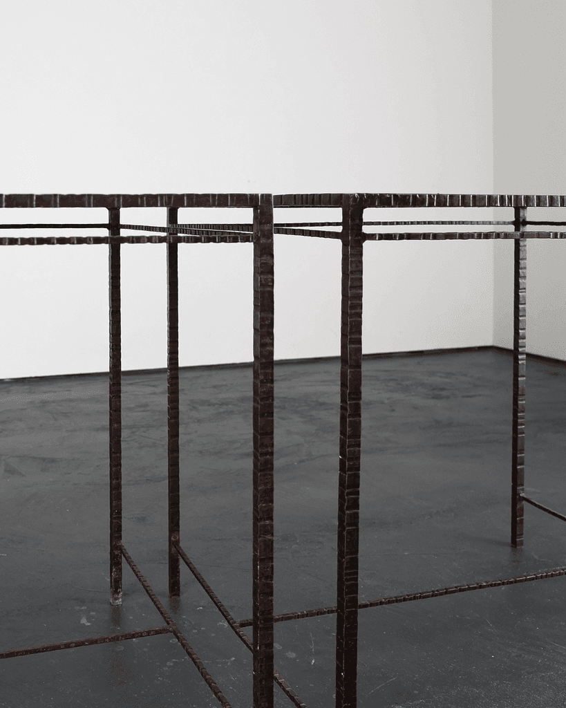 Pair Of 60s Spanish Tooled Steel Tables