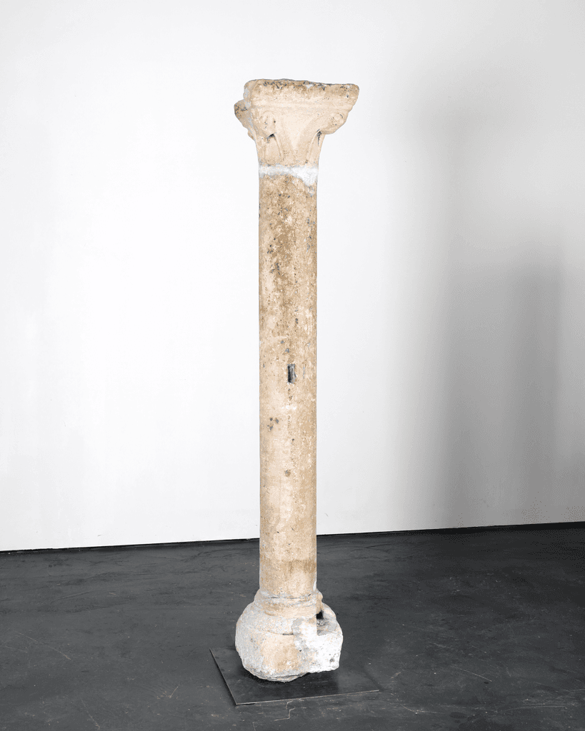 Incredible XL Late Medieval Carved Pedra de Ançã Portugese Column