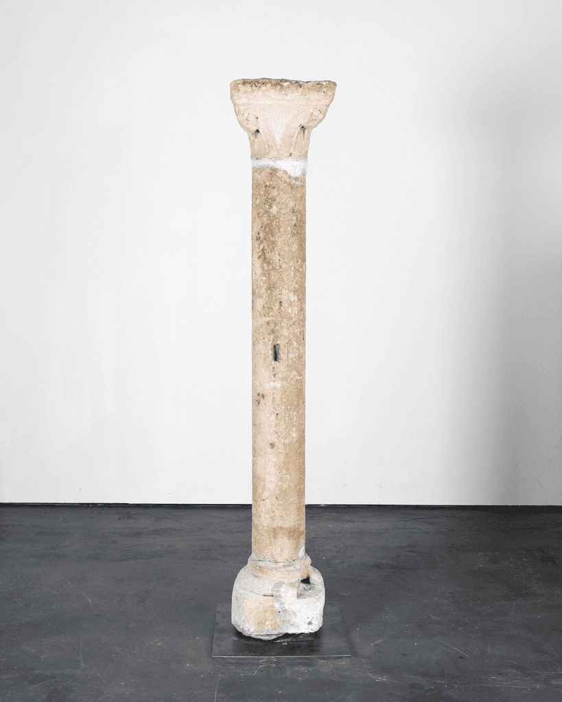 Incredible XL Late Medieval Carved Pedra de Ançã Portugese Column