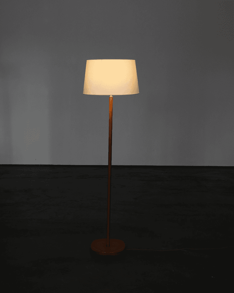 C.1950s Swedish Stitched Leather Standard Lamp