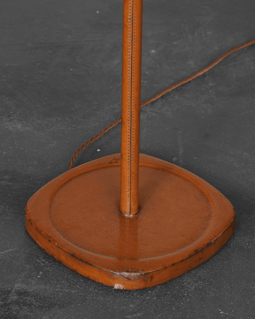 C.1950s Swedish Stitched Leather Standard Lamp