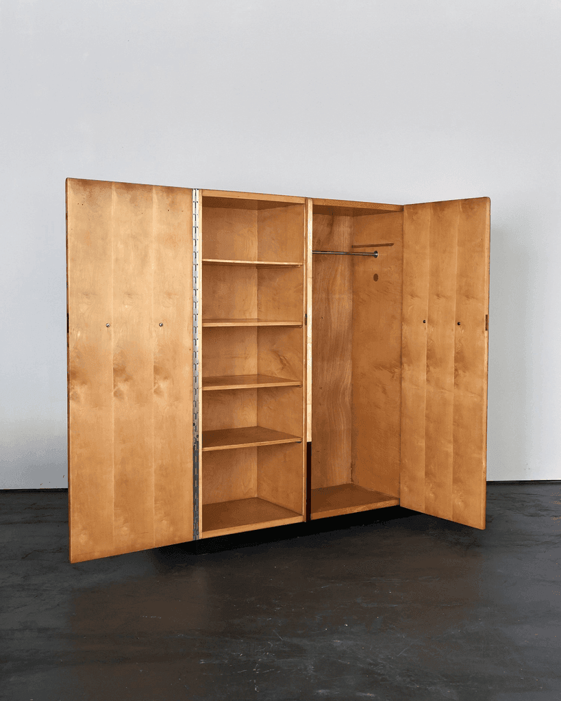 Exceptional Italian Modernist C.1940s Vellum Wardrobe