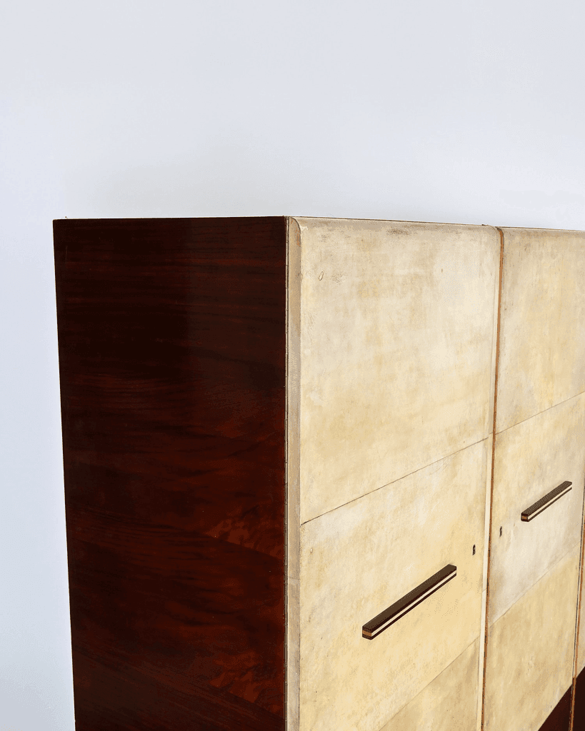 Exceptional Italian Modernist C.1940s Vellum Wardrobe