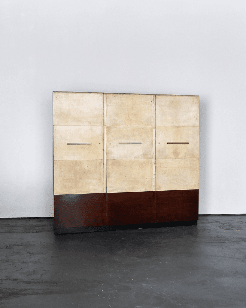 Exceptional Italian Modernist C.1940s Vellum Wardrobe