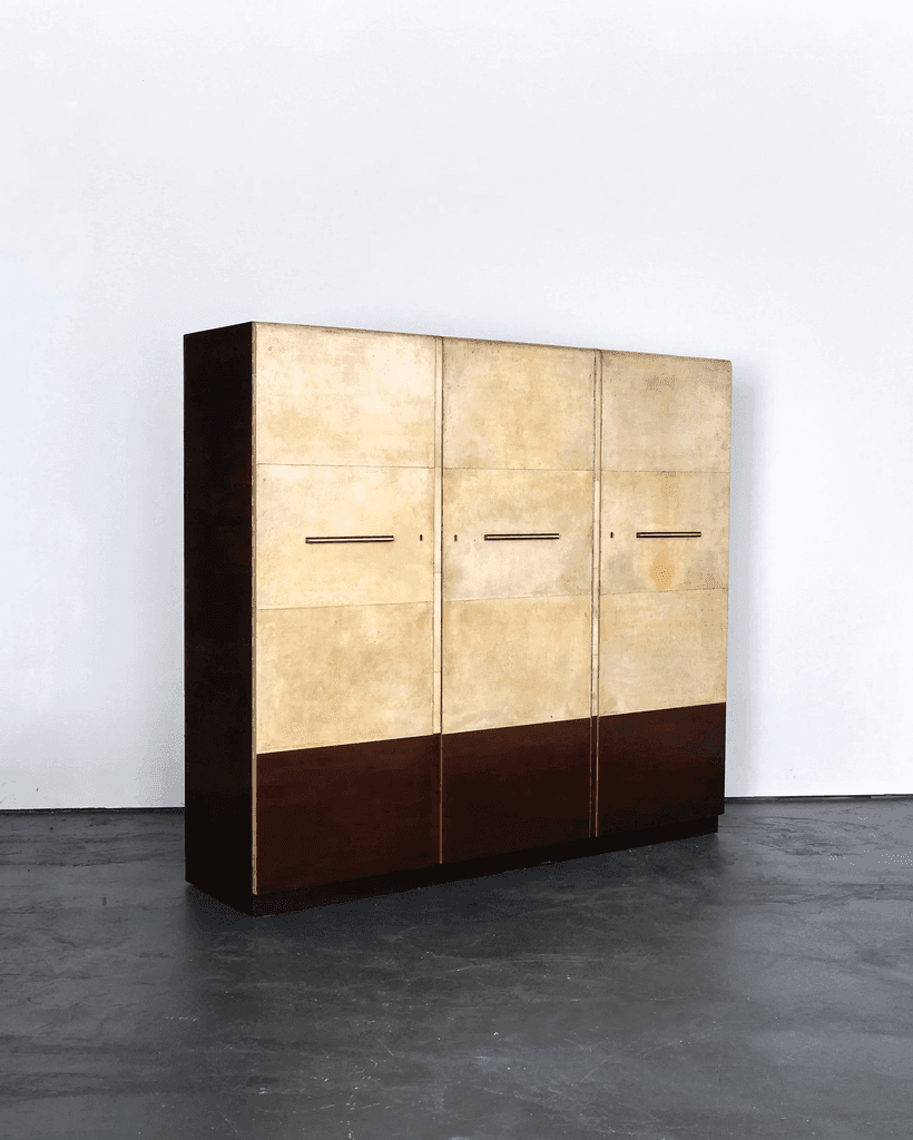 Exceptional Italian Modernist C.1940s Vellum Wardrobe