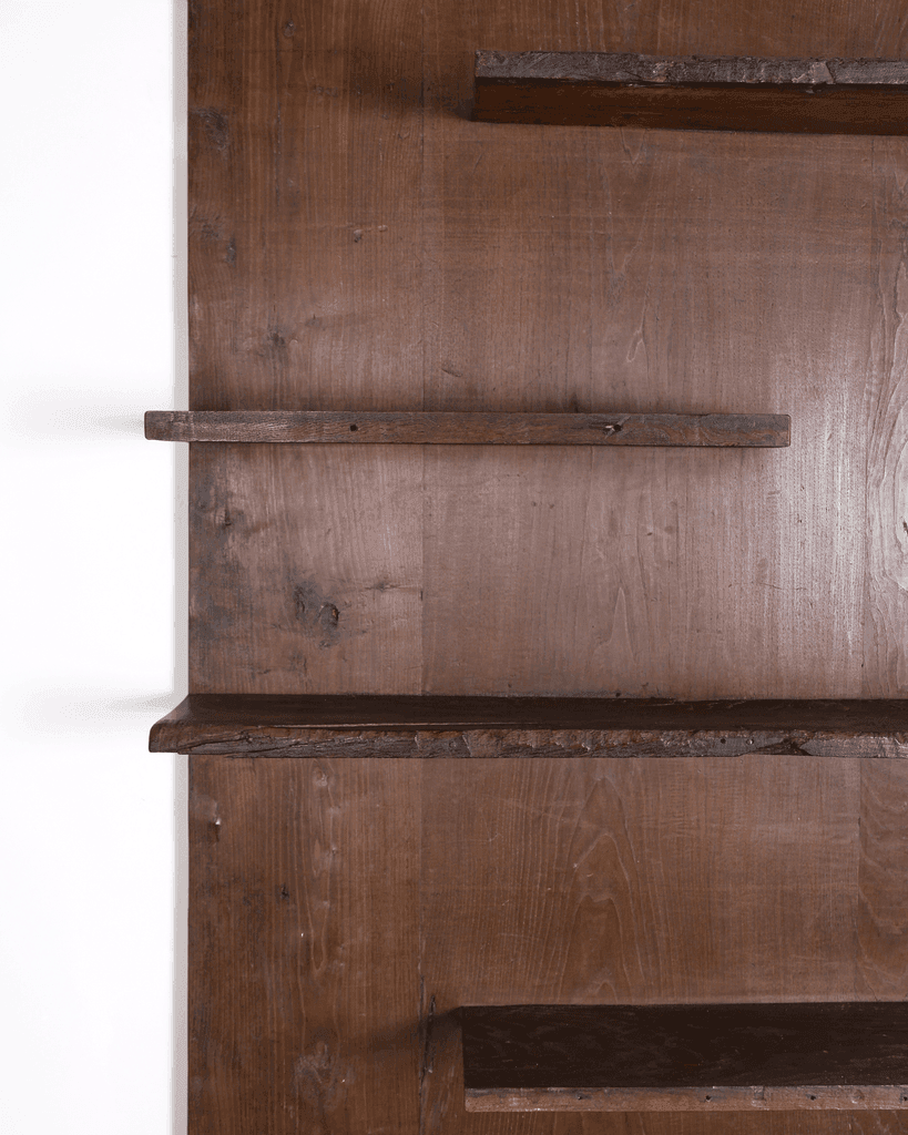 Unique XXL Primitive Shelving Unit In 18th C. Portuguese Chestnut