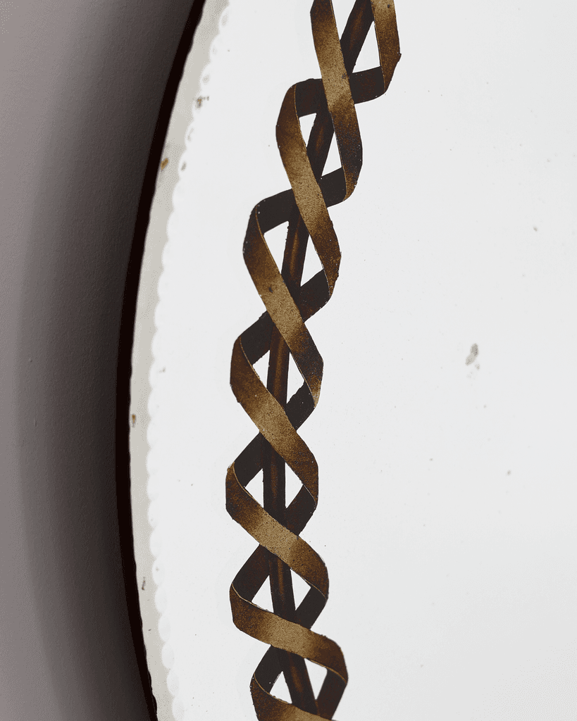 French C.1940s Circular Verre Églomisé Mirror