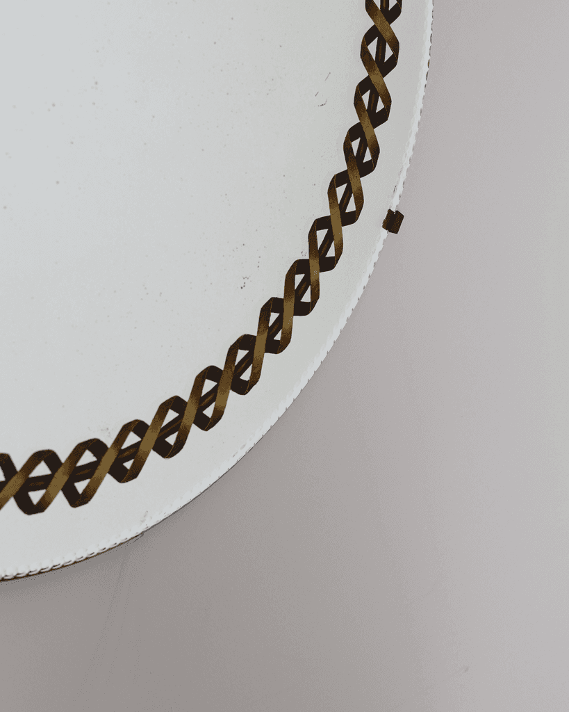 French C.1940s Circular Verre Églomisé Mirror