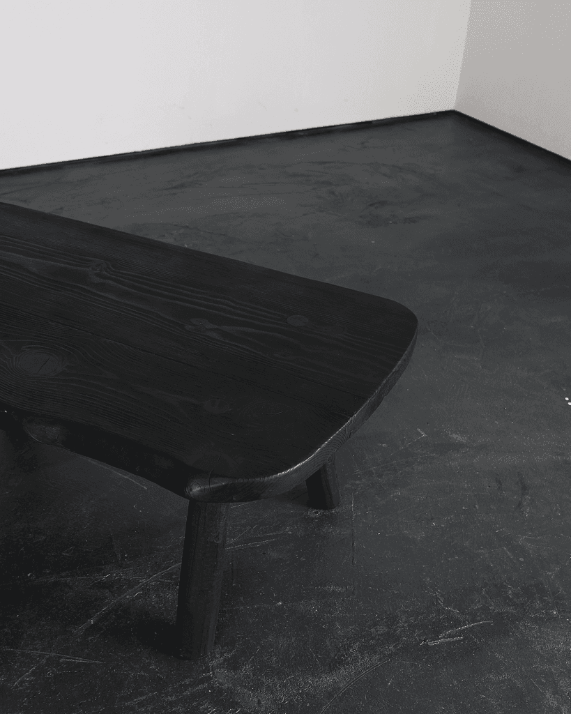 Pair Of Primitive Charred Elm Coffee Tables