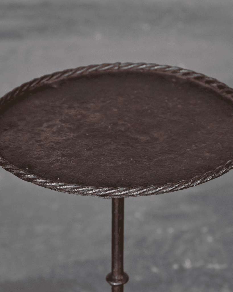 Original Spanish C. 1950S Blackened Iron Martini Table
