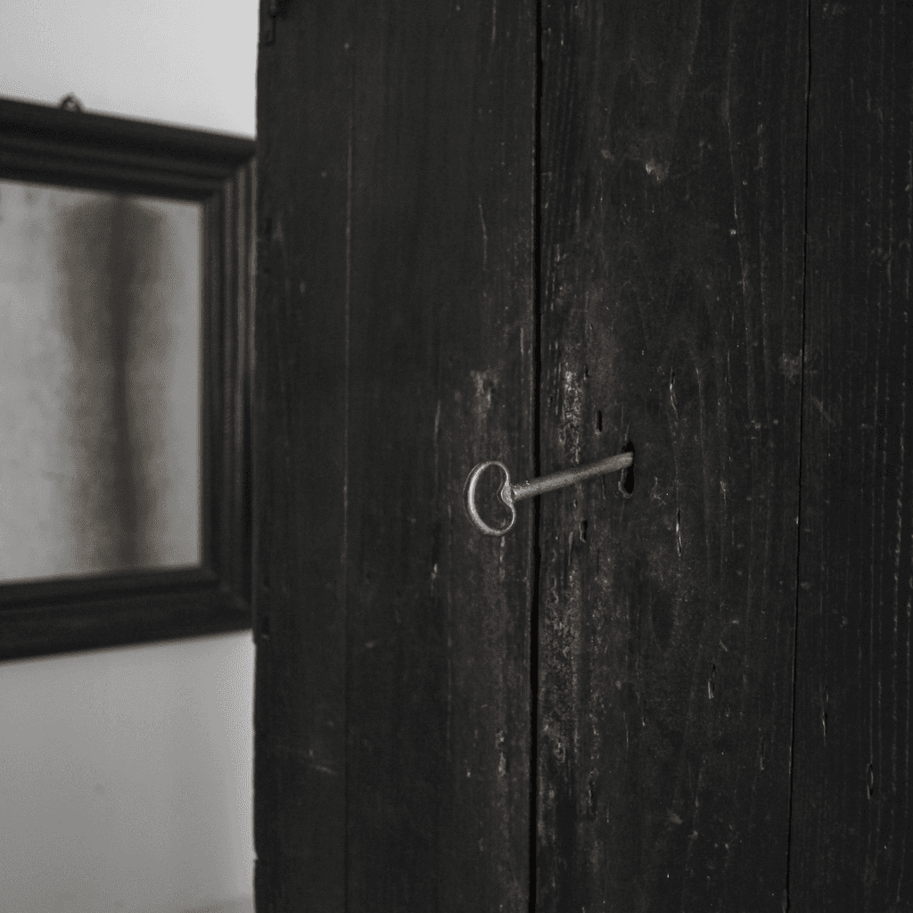 XXL 17th C. Portuguese Mountain Cupboard In Blackened Chestnut
