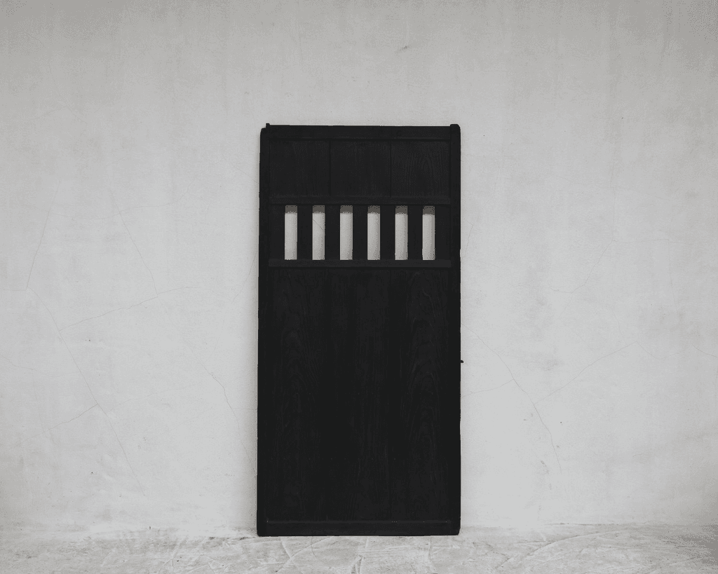 Huge Early 19Th Japanese Charred Cedar Door