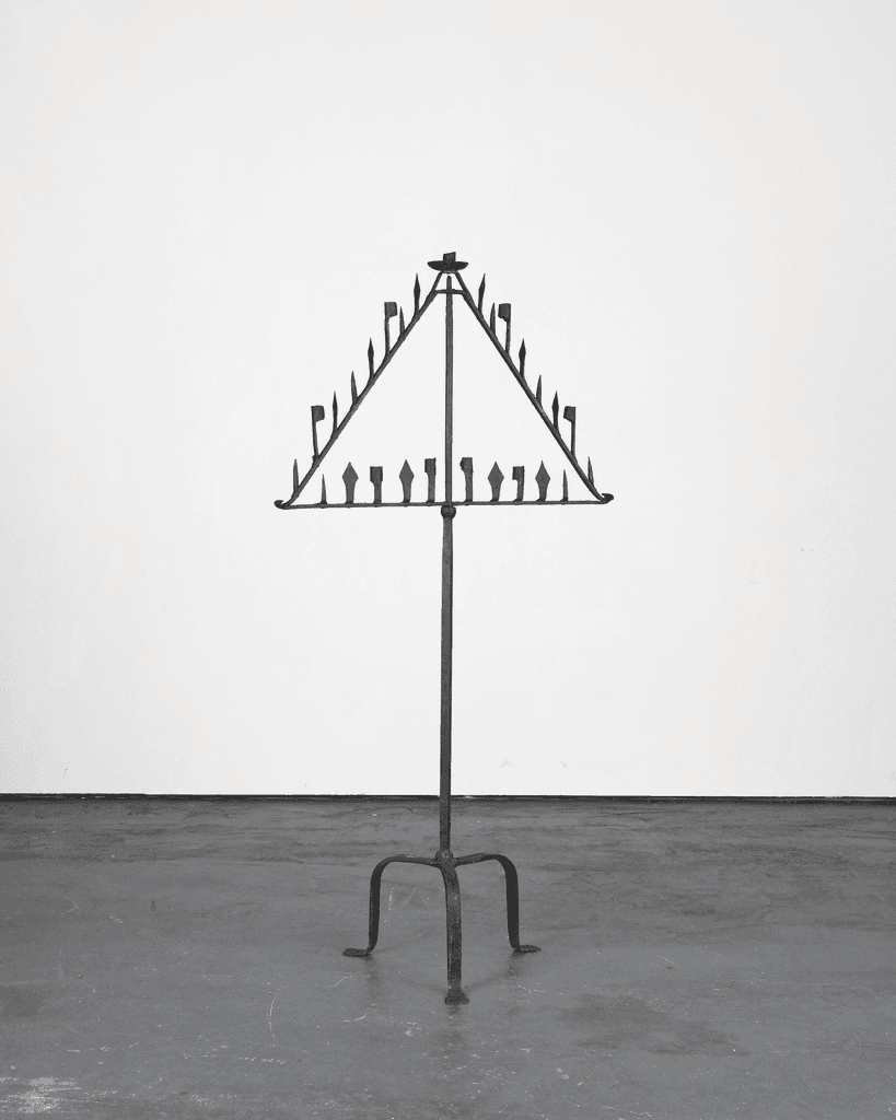 Primitive XL Late 17th C. Forged Iron Candelabra
