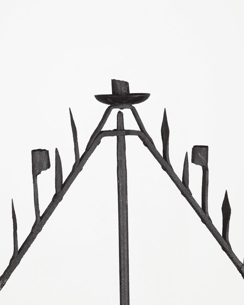 Primitive XL Late 17th C. Forged Iron Candelabra