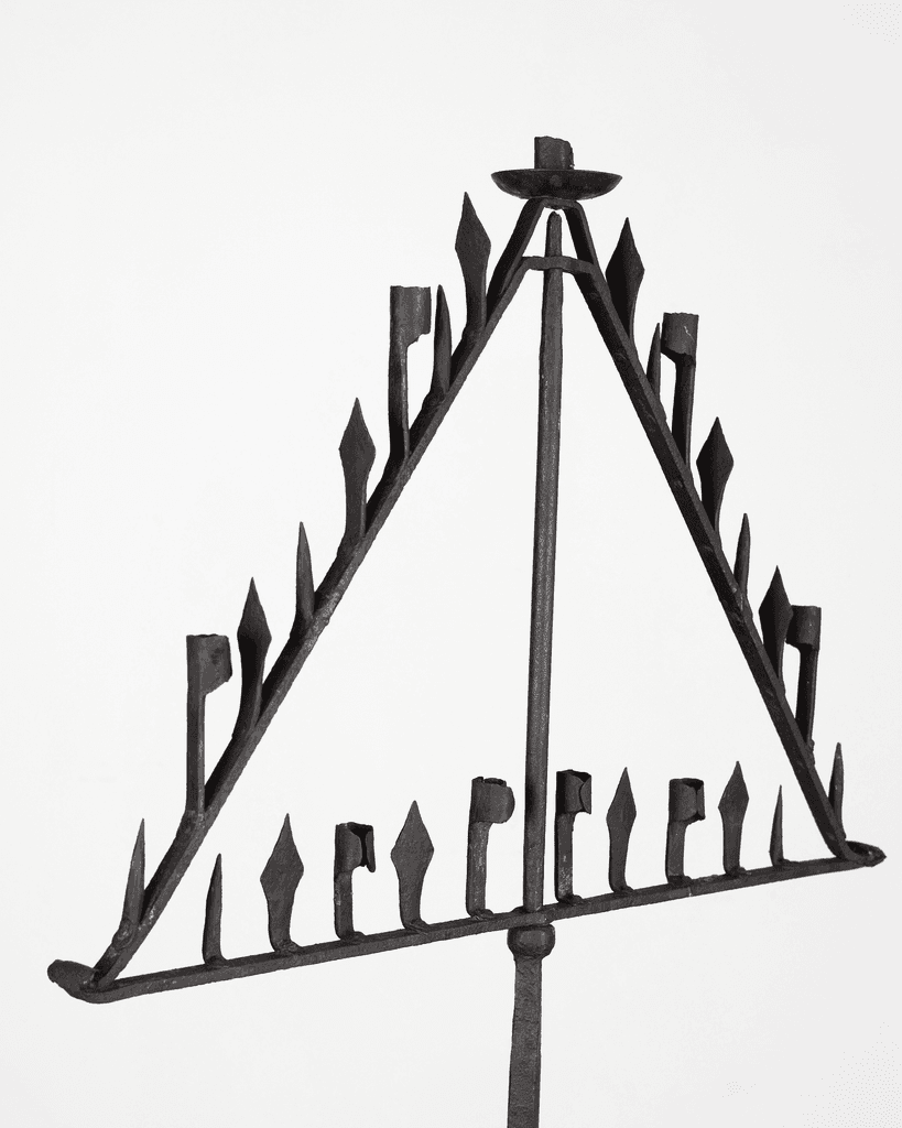 Primitive XL Late 17th C. Forged Iron Candelabra