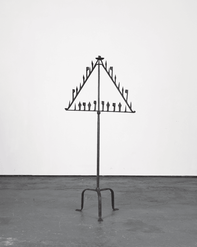 Primitive XL Late 17th C. Forged Iron Candelabra