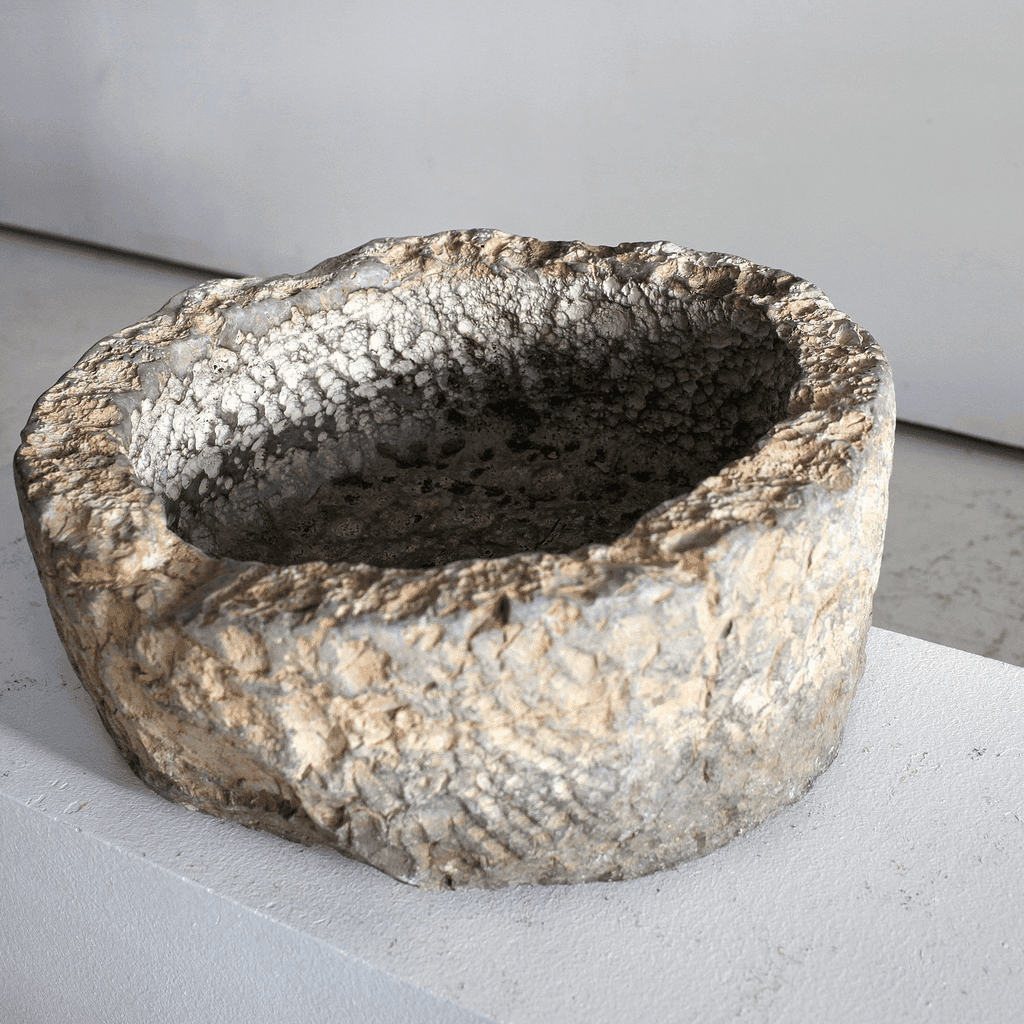 Large Ancient Carved Stone Portuguese Vessel