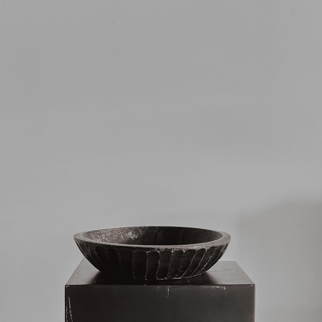 Primitive Gouged Cedar Japanese Bowl (1)