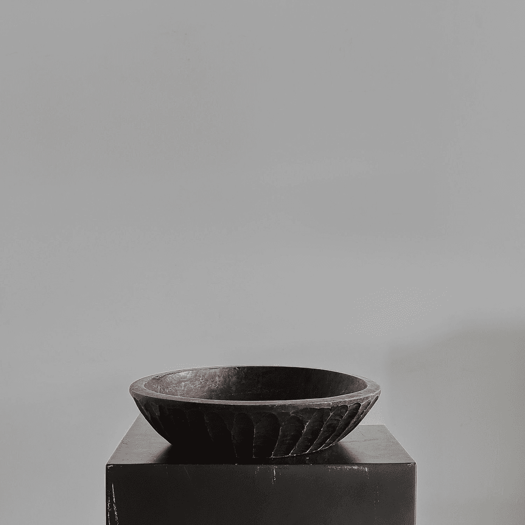 Primitive Gouged Cedar Japanese Bowl (1)