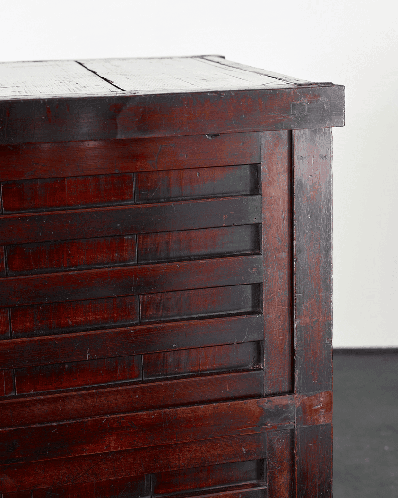 Incredible XL 19th C. Kurma Wheeled Tansu Cabinet