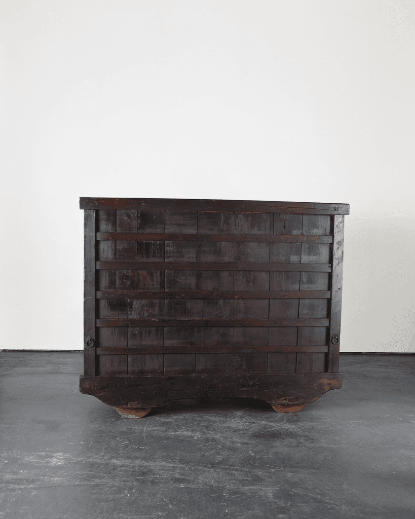 Incredible XL 19th C. Kurma Wheeled Tansu Cabinet
