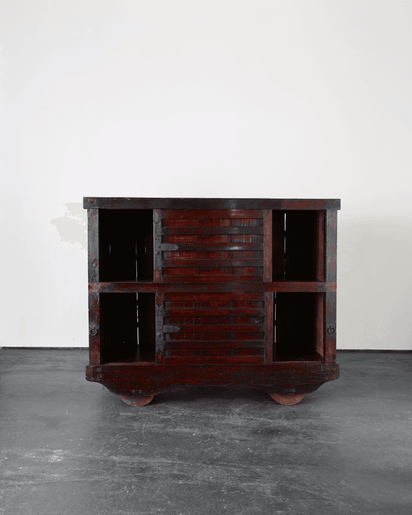 Incredible XL 19th C. Kurma Wheeled Tansu Cabinet