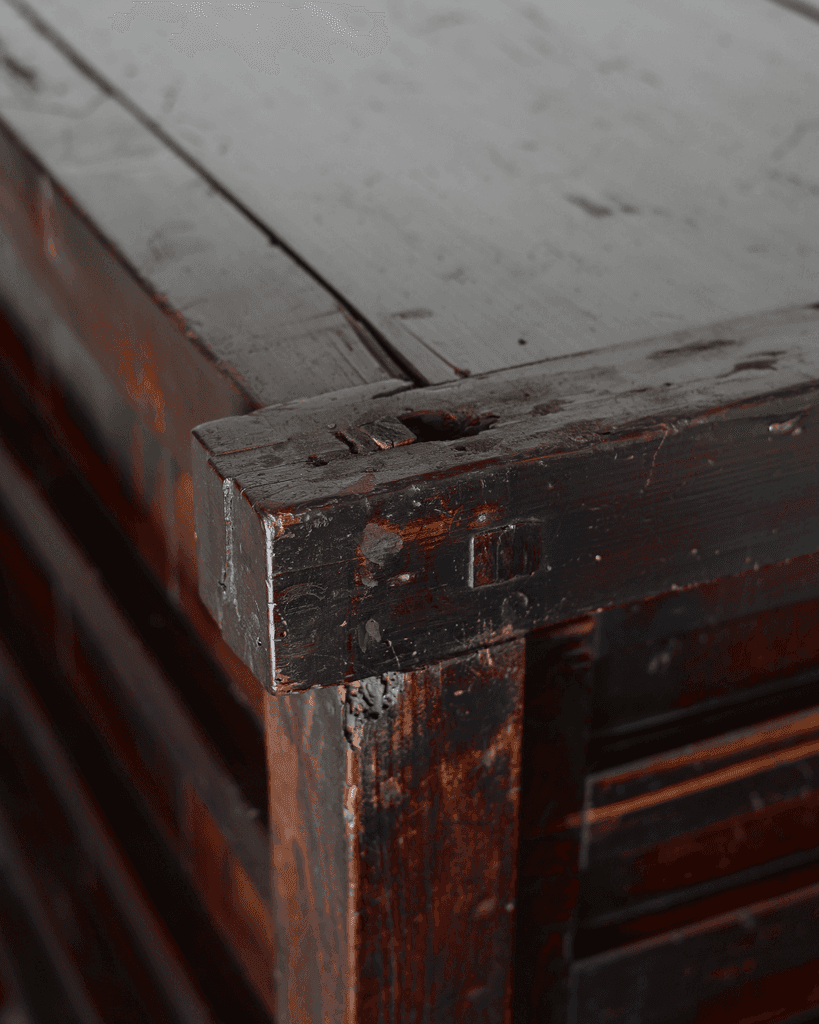 Incredible XL 19th C. Kurma Wheeled Tansu Cabinet