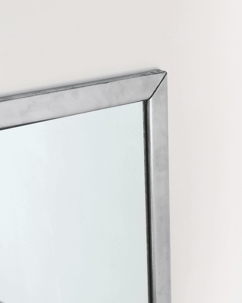 Large French C.1930s Chromed Brass Bistro Mirror